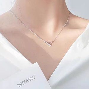 925 sterling silver necklace female thousand paper crane necklace